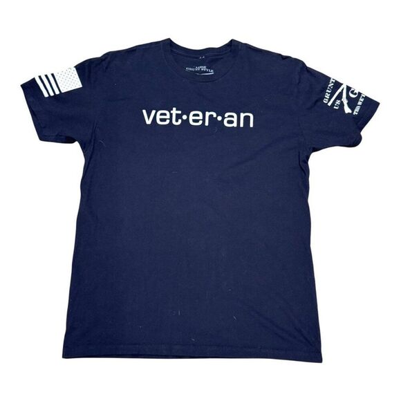 Grunt Style Veteran Definition T-Shirt Large 100% Cotton Patriotic Design Blank - Picture 2 of 4